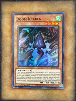 Yugioh Doom Kraken LED9-EN018 Super Rare 1st Ed NM - Image 1