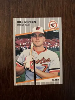 1989 Fleer #616 Bill Ripken "F Face" FF Error Factory Black Box “Saw Cut” Var - Image 1