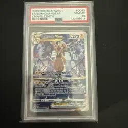 2023 POKEMON SWORD & SHIELD CROWN ZENITH #GG43 FULL ART/ZERAORA VSTAR PSA 10 - Image 1
