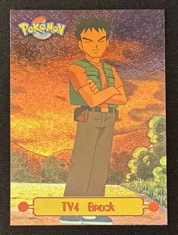 Pokemon TCG Brock TV4 Textured Foil Holo Topps Series Card NM Mint Fresh Pull - Image 1
