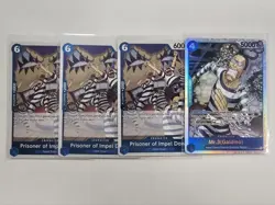 One Piece Card Game OP16 Prisoner of Impel Down & Mr. 3 (Galdino) 4-Card Lot - Image 1