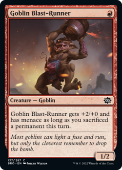 x4 Goblin Blast-Runner BRO MTG 137/287 COMMON M/NM 4x - Image 1