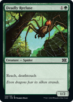 x4 Deadly Recluse - Foil C MTG Double Masters 2022 M/NM, English - Image 1