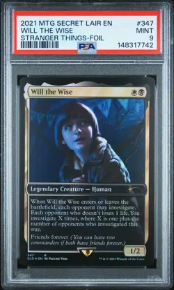 2021 MTG SECRET LAIR DROP STRANGER THINGS-FOIL #347 WILL THE WISE PSA 9 - Image 1