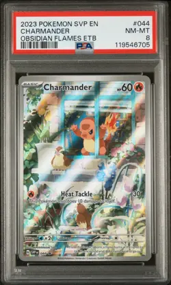 CHARMANDER #044 2023 POKEMON SVP EN OBSIDIAN FLAMES ETB BLACK STAR PROMO PSA 8 - Image 1