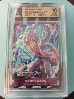 Monkey.D.Luffy P-041 Beckett BGS 10 Pristine One Piece OP Bandai Fest 23-24 - Image 1