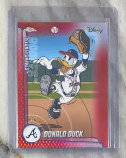 2026 Topps Chrome Disney Donald Duck card Atlanta Braves #1/5 Rare Card MLBH-51 - Image 1