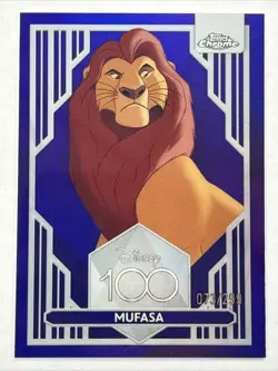 2023 Topps Chrome Disney 100 Mufasa #99 Purple Refractor #73/299 - Image 1