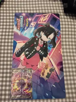 Pokemon Marnie Morpeko V-Union Special X4 Promo Card SWSH287 - SWSH290 With Mat - Image 1