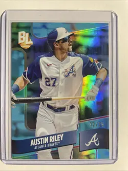 2024 Topps Big League - Wrapper Redemption Austin Riley #WR-10 Blue Foil /75 - Image 1