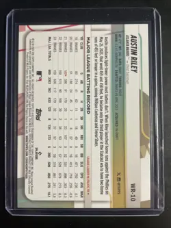 2024 Topps Big League - Wrapper Redemption Austin Riley #WR-10 Blue Foil /75 - Image 2