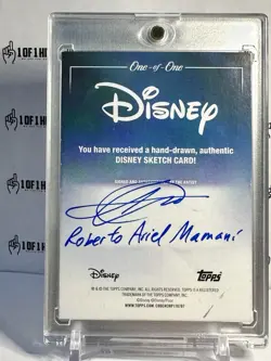 2026 Topps Chrome Disney 1/1 MICKEY MOUSE Sketch Card Roberto Ariel Mamani Auto - Image 3