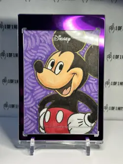 2026 Topps Chrome Disney 1/1 MICKEY MOUSE Sketch Card Roberto Ariel Mamani Auto - Image 4