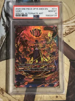 One Piece Sabo SP (PRB02-014) OP15 Adventure on Kami's Island Foil PSA 10 GM - Image 1