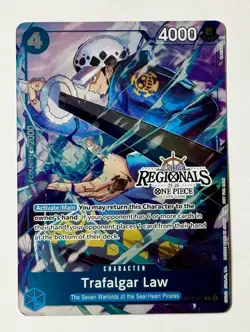 One Piece Trafalgar Law OP07-047 ONLINE Blue Text Regionals Tournament 25-26 - Image 1