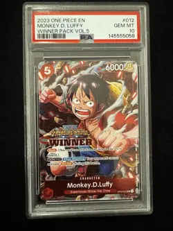 MONKEY D. LUFFY ST01-012 WINNER PACK VOL.5 2023 ONE PIECE CARD GAME PROMO PSA 10 - Image 1