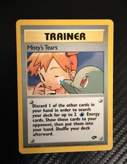 Vintage Pokemon Trainer Card Misty's Tears Unlimited Gym Challenge 118/132 - Image 1