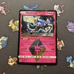 Xerneas 144/214 DMG -Holo Rare Pokemon Card- Thunder Prism (9q) - Image 1