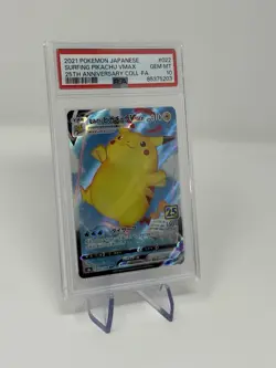 2021 POKEMON JPN 25TH ANV COLL #022 FULL ART/SURFING PIKACHU VMAX PSA 10 - Image 3