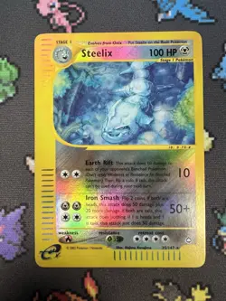 Steelix #35 Reverse Holo Aquapolis 2002 35/147 E-Reader Pokemon Card - Image 3
