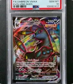 PSA 10 Umbreon VMAX 095/203 Evolving Skies Full Art Ultra Rare Pokemon Card - Image 1
