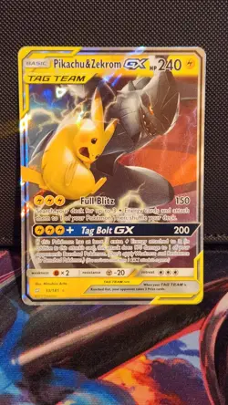 Pokemon TCG Pikachu & Zekrom GX Team Up Holo Card 33/181 MP - Image 1