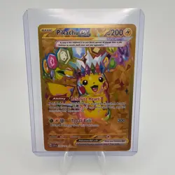 Pokemon TCG SV08 Surging Sparks Pikachu EX Hyper Rare Gold Holo Card 247/191 - Image 3