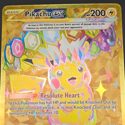 Pokemon TCG SV08 Surging Sparks Pikachu EX Hyper Rare Gold Holo Card 247/191 - Image 4