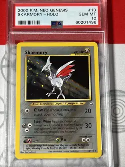 POP 18 PSA 10 GEM MINT Skarmory Neo Genesis Unlimited Holo Pokemon Card 13/111 - Image 1