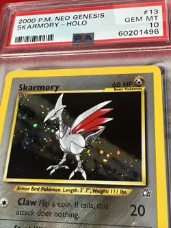 POP 18 PSA 10 GEM MINT Skarmory Neo Genesis Unlimited Holo Pokemon Card 13/111 - Image 3