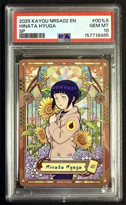 2025 KAYOU NARUTO SMRITI COLLECTIBLE CARD #001L5 HINATA HYUGA PSA 10 - Image 1