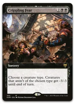 Crippling Fear (Extended Art) #350 (NM) Kaldheim KHM Magic MTG - Image 1