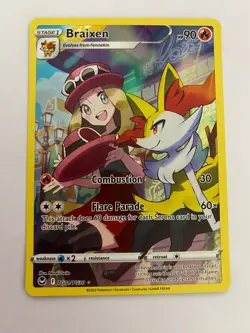 Braixen TG01/TG30 Holo Silver Tempest Trainer Gallery Pokemon NM/M - Image 1