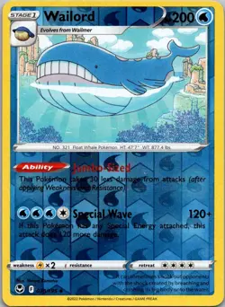 NM - Wailord #038/195 | Reverse Holo Uncommon | SWSH12: Silver Tempest - Image 1