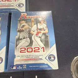 Topps 2021 Bowman MLB Baseball Sealed Retail Box Lot of 3 Green Parallel - Image 2
