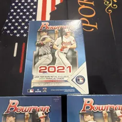 Topps 2021 Bowman MLB Baseball Sealed Retail Box Lot of 3 Green Parallel - Image 4