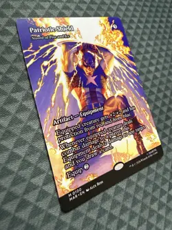 MTG Patriotic Shield #0100 Borderless Mythic Marvel Universe: E-L (MAR) - Image 3