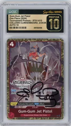 CGC Pris. 10 Auto 10 C. Clinkenbeard Gum-Gum Jet Pistol Regional 2024 ST01-015 - Image 1