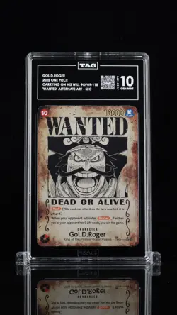2025 ONE PIECE OP13-CARRYING ON HIS WILL WANTED ALT ART #118 GOL D. ROGER -TAG1O - Image 1