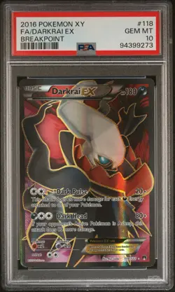 PSA 10 Darkrai Ex Full Art 118/122 XY Breakpoint 2016 Pokemon LOW POP - Image 1