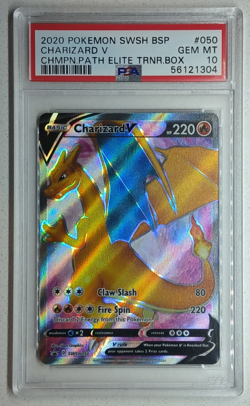 Pokemon TCG Charizard V SWSH050 Champions Path Black Star Promo PSA 10 GEM Mint - Image 1