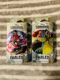 Disney Lorcana Fabled Starter Deck X2 Emerald & Ruby And Amber And Sapphire. New - Image 1