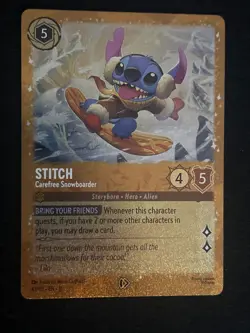 Stitch - Carefree Snowboarder 42 Disney Lorcana Promo Cards Holo - Image 1