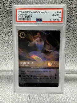 Disney Lorcana 2024 en 4 Enchanted #205 Cinderella Card PSA 10 Mint - Image 1