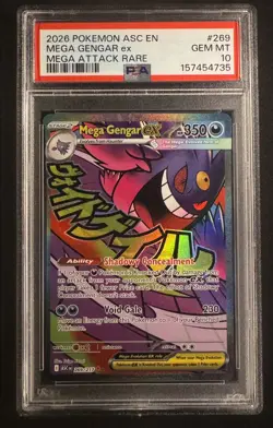 PSA 10 Mega Gengar Ex Mega Attack Rare 269/217 Ascended Heroes Pokemon Card - Image 1