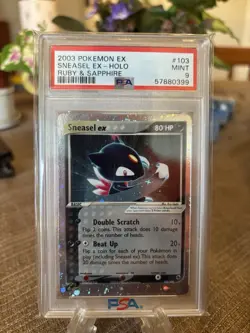 2003 Pokemon EX Ruby & Sapphire #103 Sneasel Holo PSA 9 - Image 1