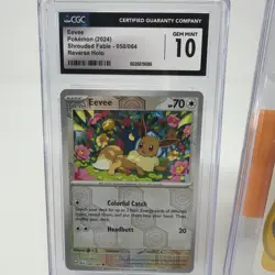 CGC 10 Eevee Reverse Holo & CGC 9 Sobble Pokemon UNO Card Slab Lot - Image 2