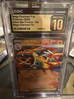 2026 Pokemon Mega Charizard Y EX #30 Black Star Promo Tin CGC 10 Pristine - Image 1