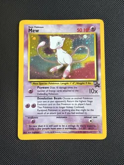 Mew Holo Rare Pokemon Black Star Promo #9 WOTC 1999-2000 SWIRL - Image 1