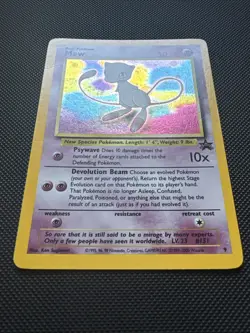 Mew Holo Rare Pokemon Black Star Promo #9 WOTC 1999-2000 SWIRL - Image 2